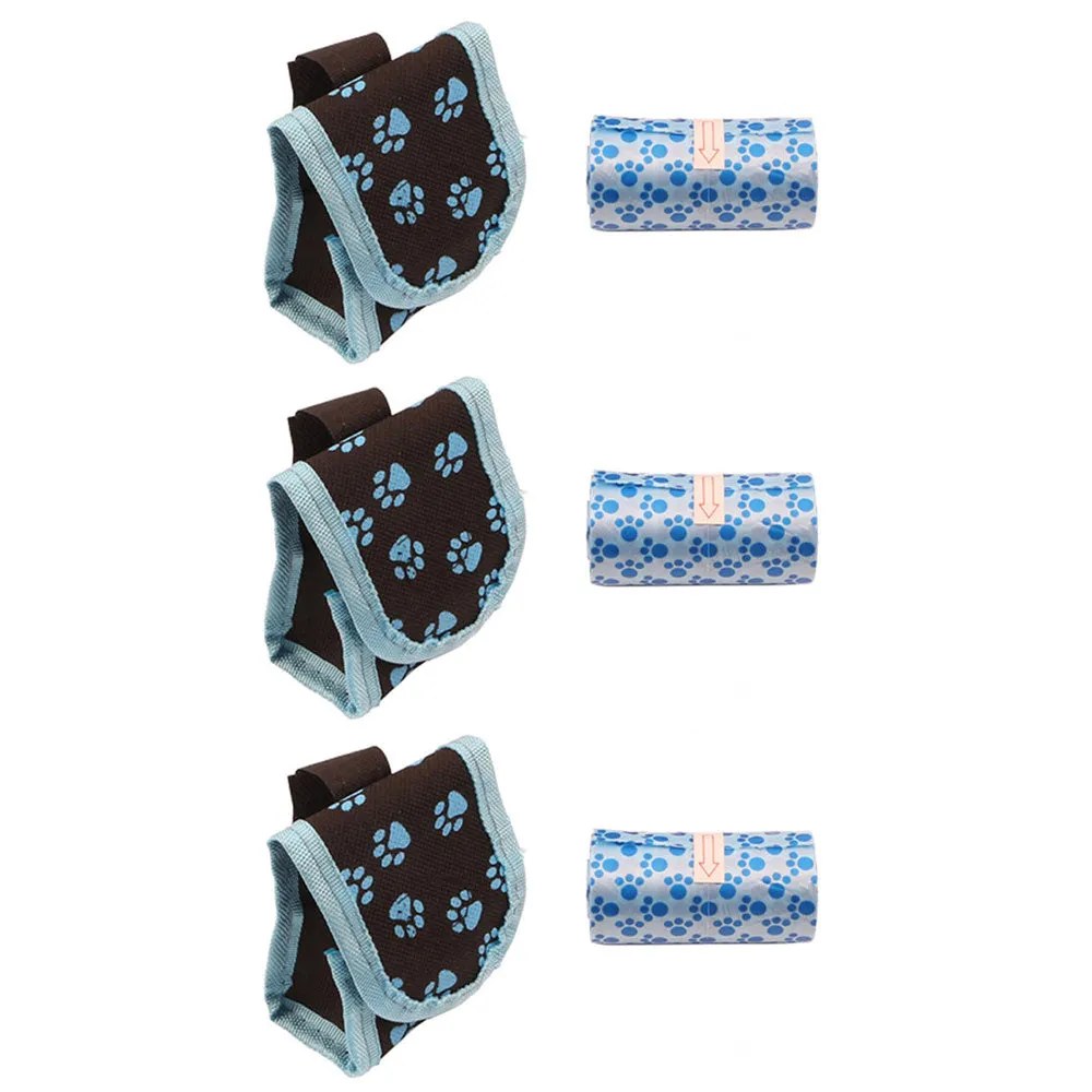 3Pk Pet Walking Dispenser Waste Dog Puppy Pick-Up Bag Poop Bag Holder Hook Pouch