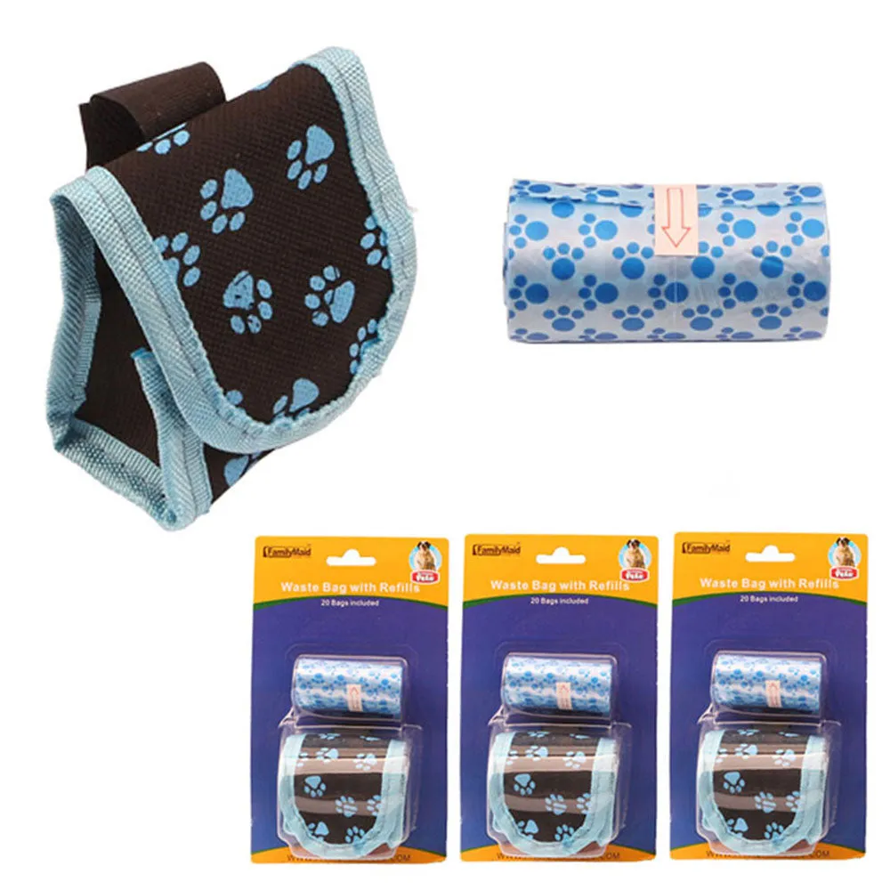 3Pk Pet Walking Dispenser Waste Dog Puppy Pick-Up Bag Poop Bag Holder Hook Pouch