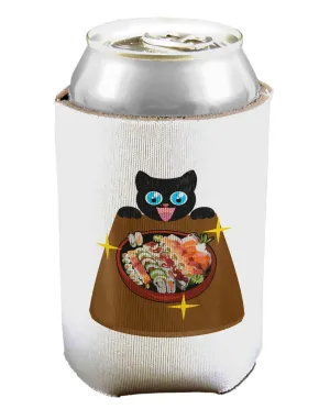 Anime Cat Loves Sushi Can / Bottle Insulator Coolers by TooLoud
