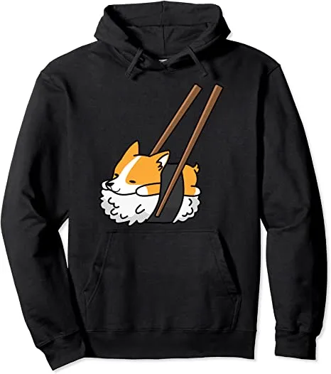 Corgi Sushi Funny Dog Gift Pullover Hoodie