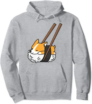 Corgi Sushi Funny Dog Gift Pullover Hoodie