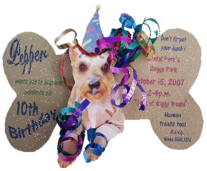 Custom Dog Birthday Cutout Invite