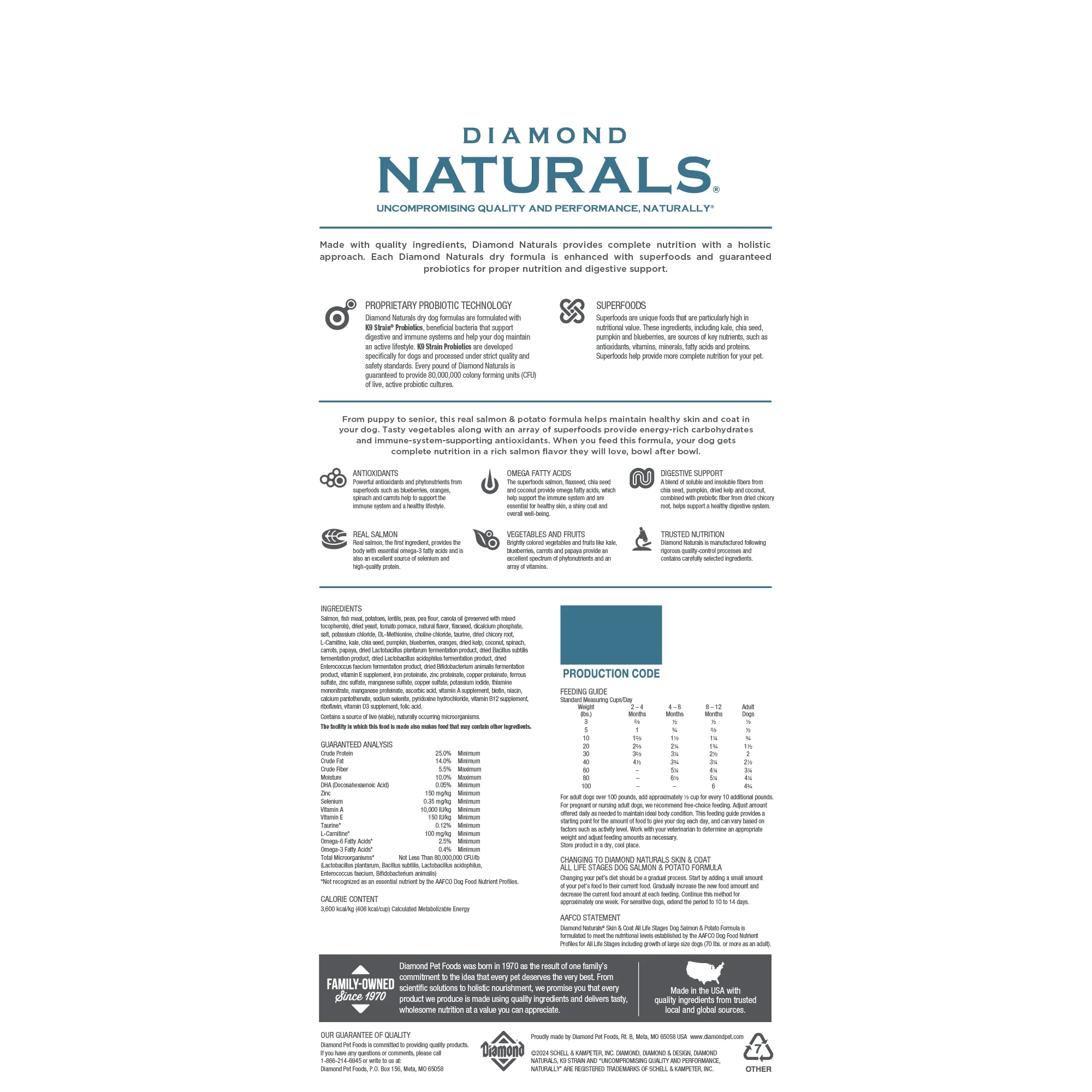Diamond Naturals - Skin & Coat Salmon & Potato Formula Dry Dog Food 15lb