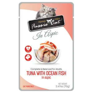 Fussie Cat Premium Tuna with Ocean Fish Formula in Aspic Wet Cat, 2.47-oz Pouch
