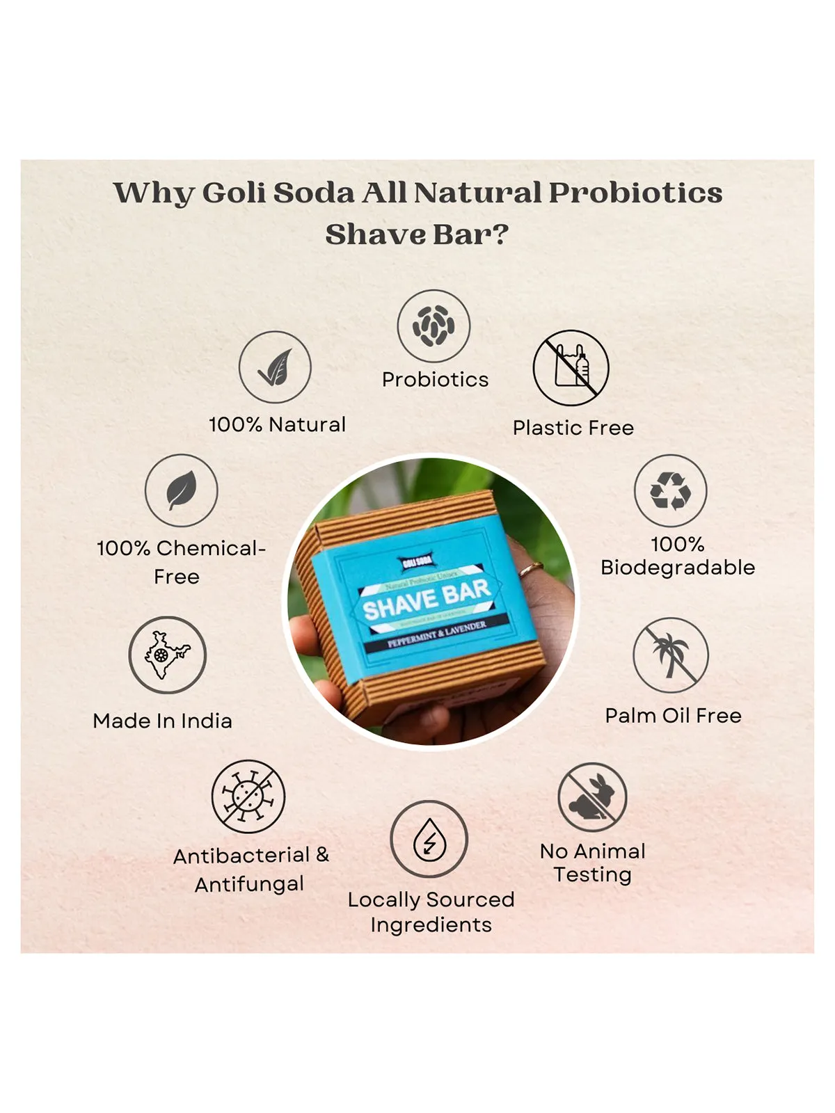 Goli Soda All Natural Probiotics Shave Bar Pack Of Three