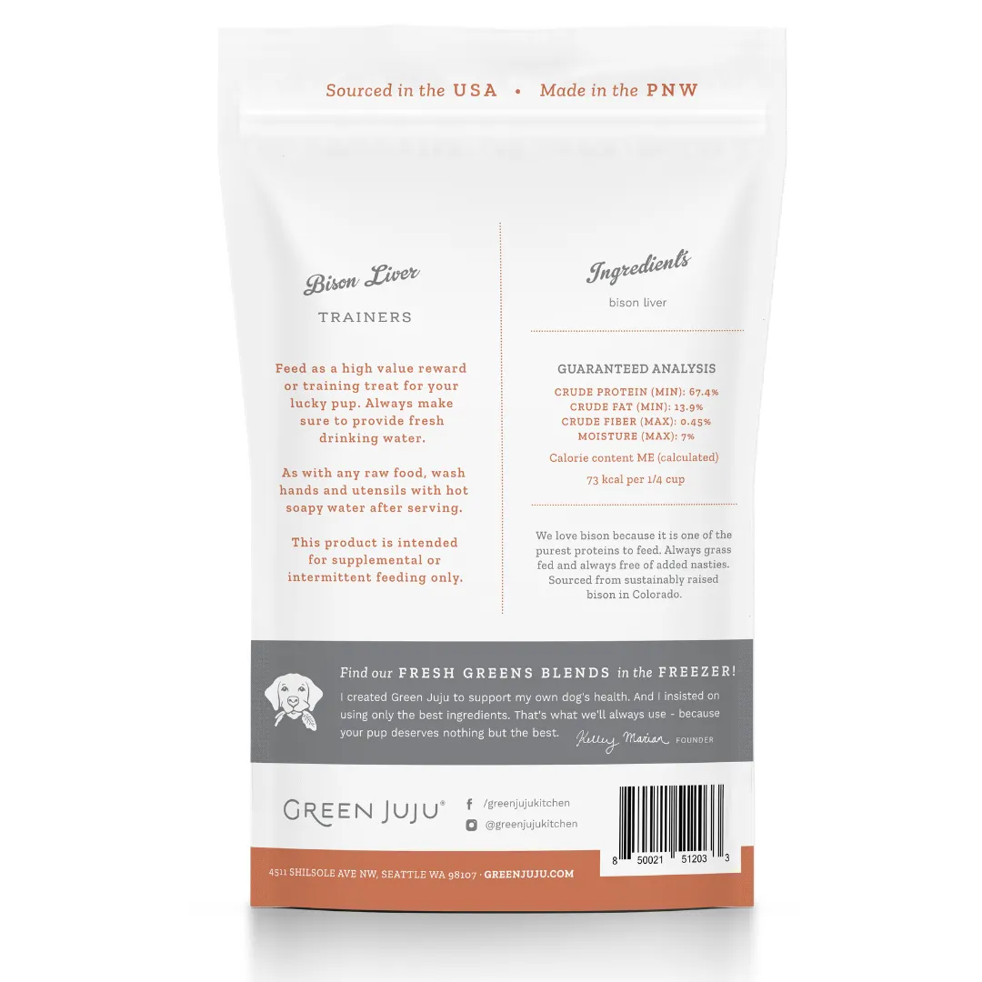 green juju bison liver trainer treats (3 oz)