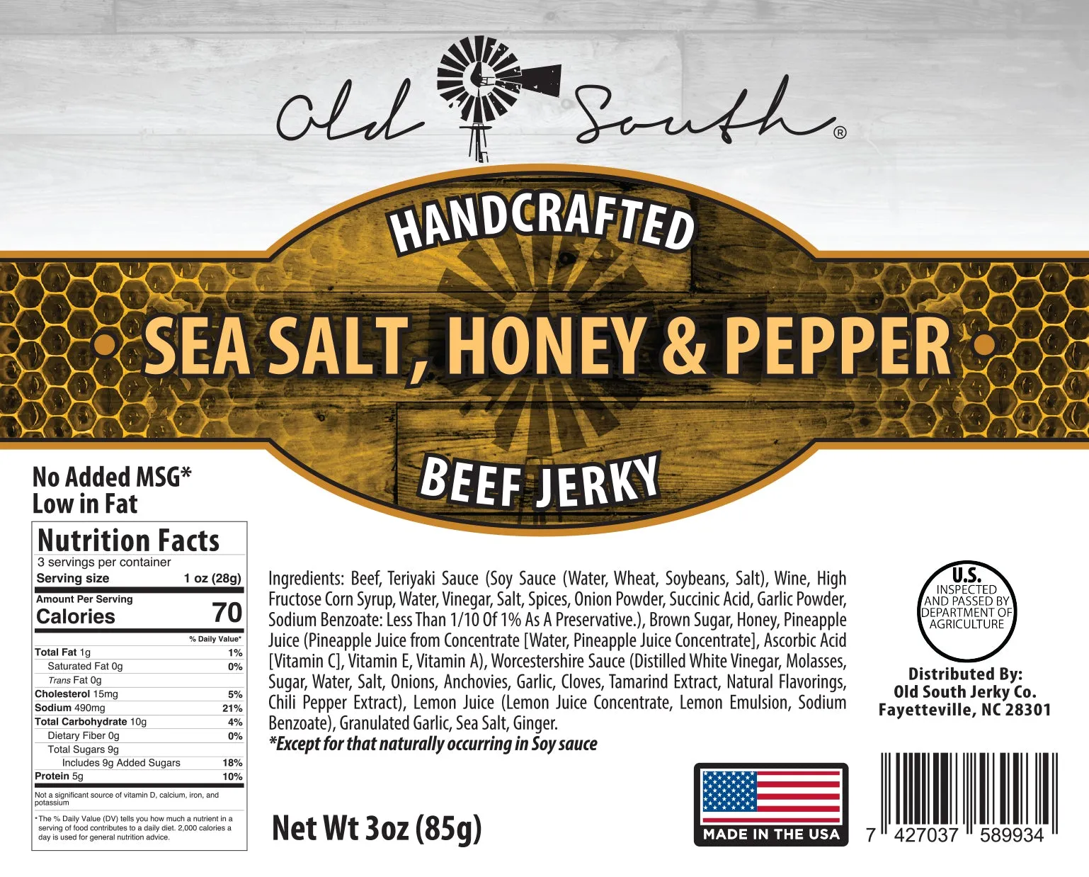 Sea Salt Honey and Pepper - Beef Jerky