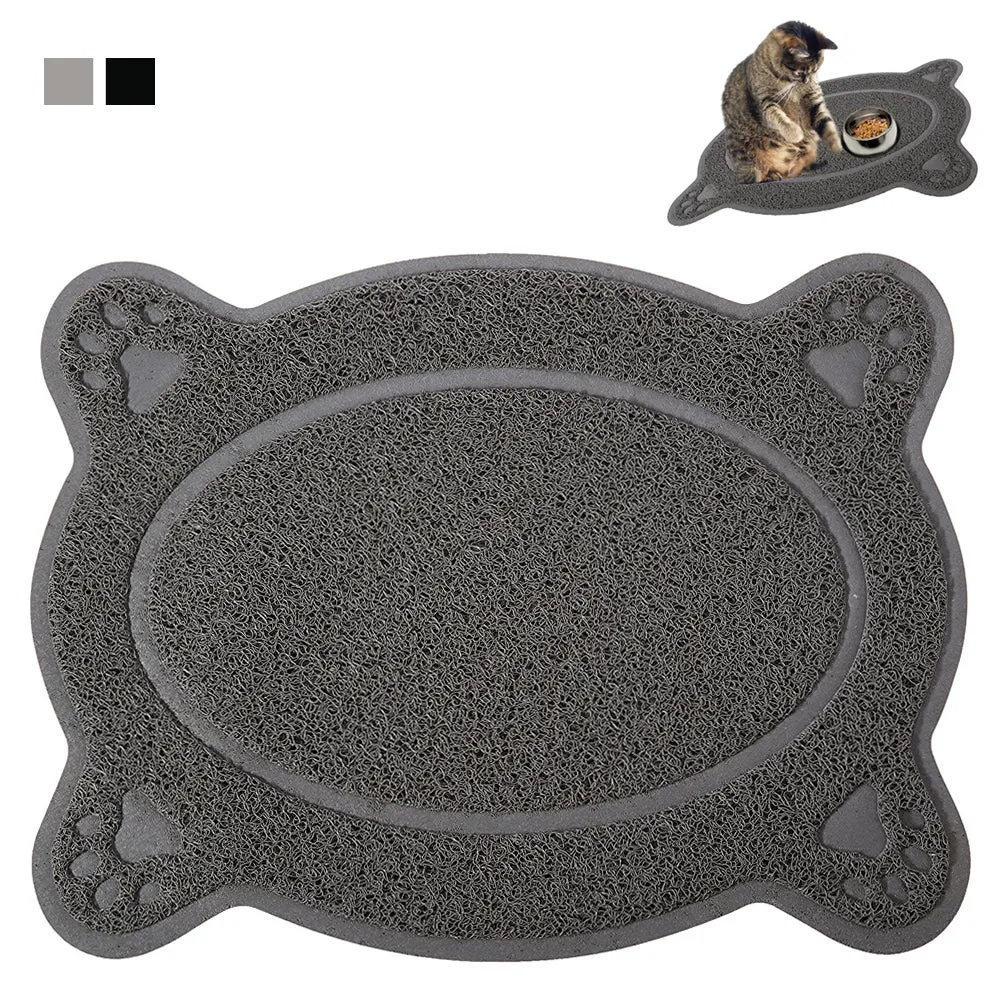 Waterproof Bowl Mat Cat Dog Pets Paw Print Food Placemat Dish Feeding Wipe Clean