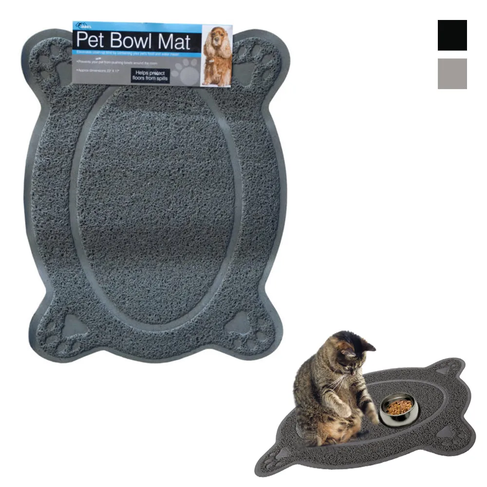 Waterproof Bowl Mat Cat Dog Pets Paw Print Food Placemat Dish Feeding Wipe Clean