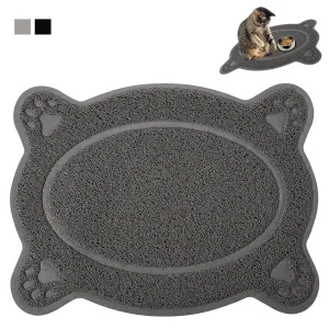 Waterproof Bowl Mat Cat Dog Pets Paw Print Food Placemat Dish Feeding Wipe Clean