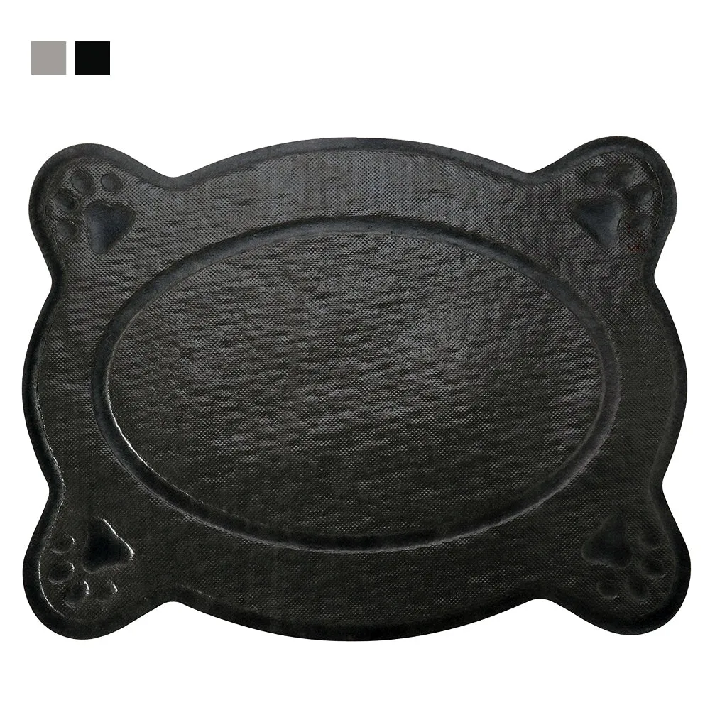Waterproof Bowl Mat Cat Dog Pets Paw Print Food Placemat Dish Feeding Wipe Clean